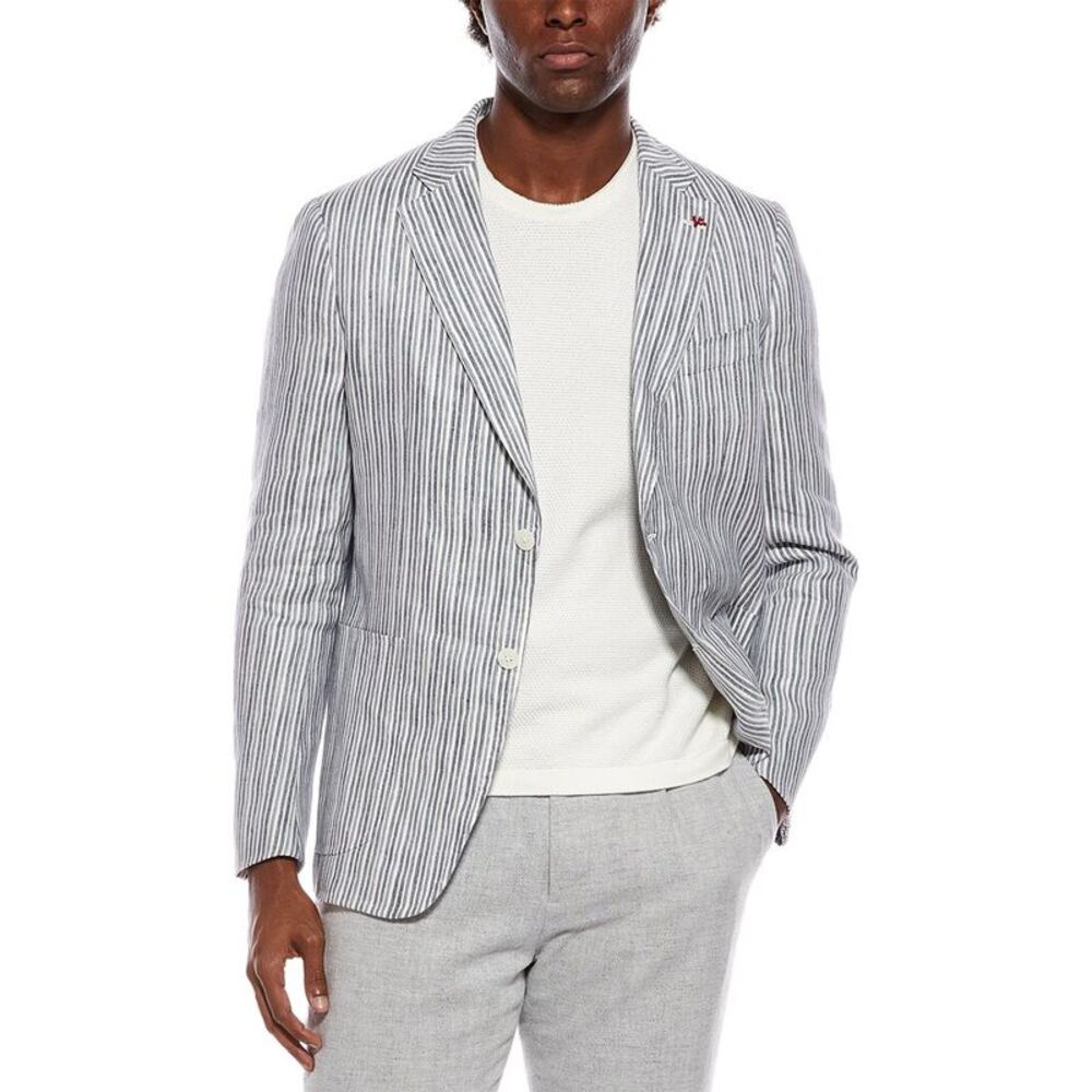 Isaia Mens  Linen & Silk-Blend Jacket, Blue